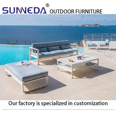 Elegance Design Garden Furniture Aluminum Big Frame Outdoor Chair Sofa with Coffee Table