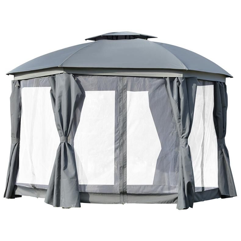 High Quality Rectangle Patio Gazebo with Screens and Privacy Walls
