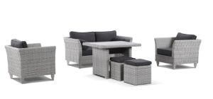 Outdoor Garden Patio Furniture Rattan Wicker Lounge Sofa Set Footstool