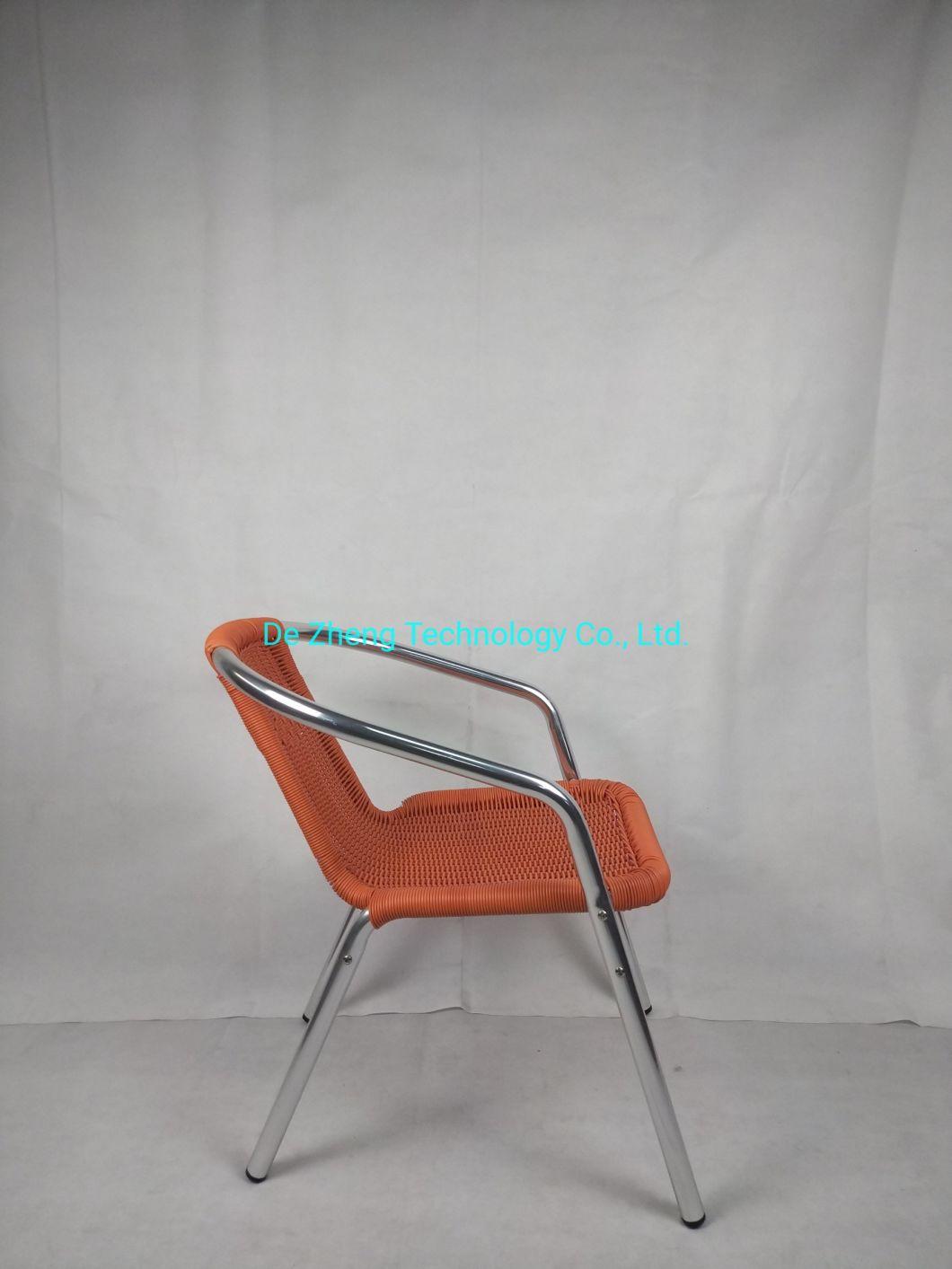 Outdoor Coffee Shop Metal Aluminum Frame Enforce Bar PE Rattan Furniture