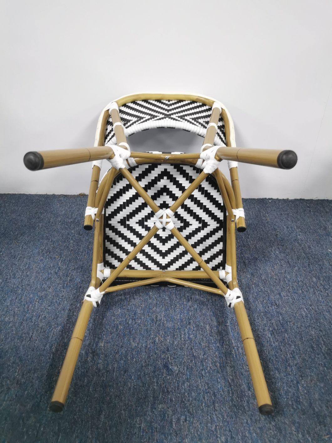 Outdoor PE Rattan Garden Furniture French Cafe Aluminum Rattan Seat Bar Furniture