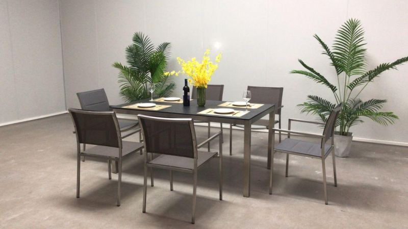Luxury Metal Stainless Steel Dining Chair and Table Patio Furniture