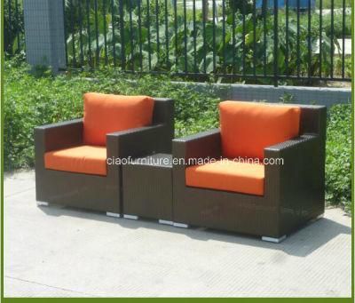 Modern Rattan Outdoor Furniture Patio Wicker Single Sofa with Table