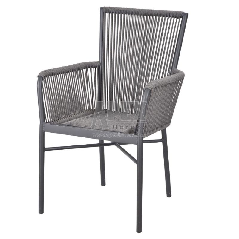New Design Modern Leisure Aluminum Rope Woven Dining Chair Wholesale