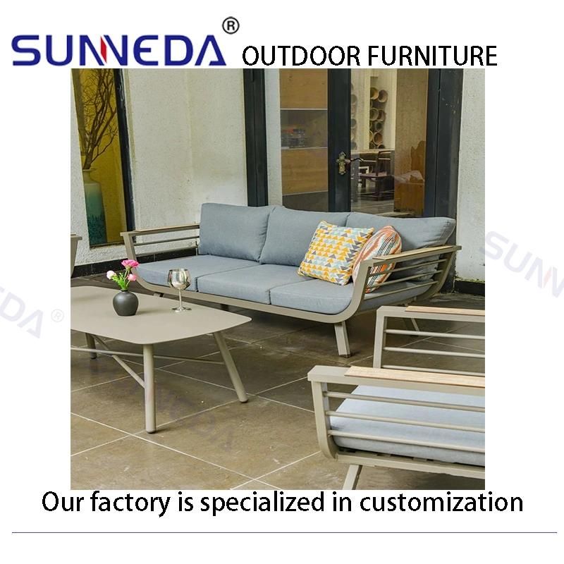 Deluxe Outdoor Modern Leisure Aluminum Sectional Garden Sofa Furniture