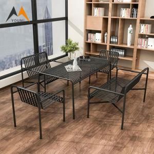 Wholesale Black Modern Garden Metal Outdoor Table and Chair Set