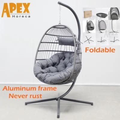 New Design Home Hotel Furniture Outdoor Garden Patio Folding Hanging Rattan Wicker Egg Hammock Swing Chair