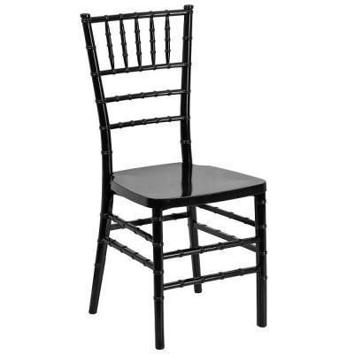 Wedding Party Events Black Metallic Stackable Resin Tiffany Chiavari Chairs