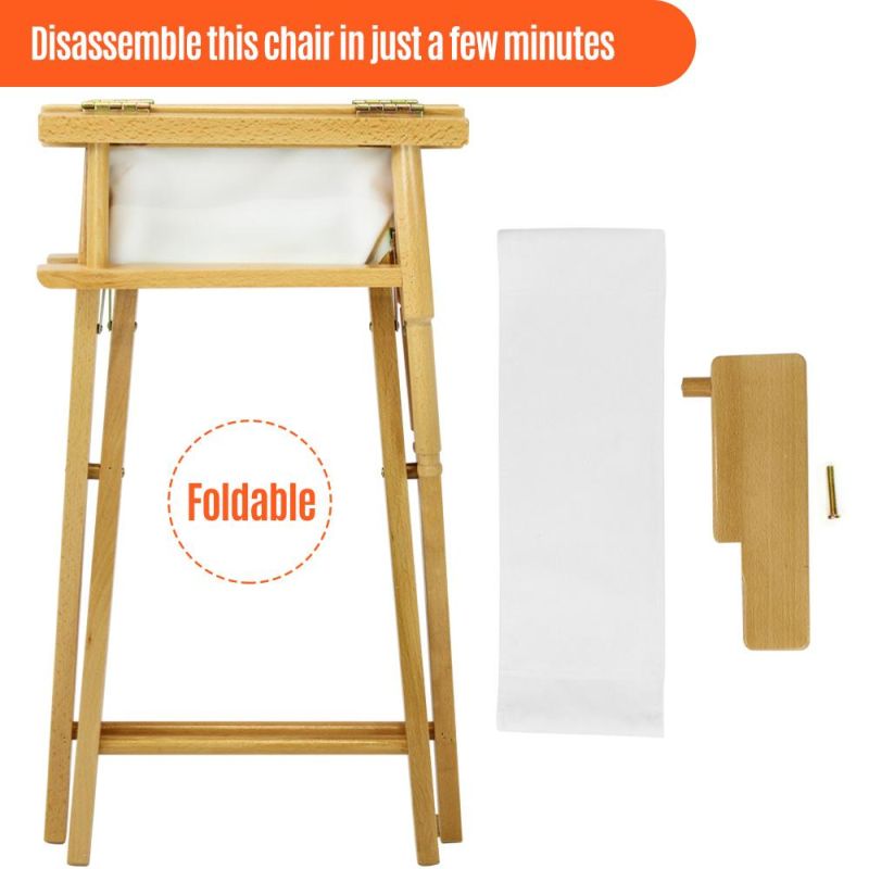 Foldable Wood Portable Camping Fishing Folding Director Makeup Chair