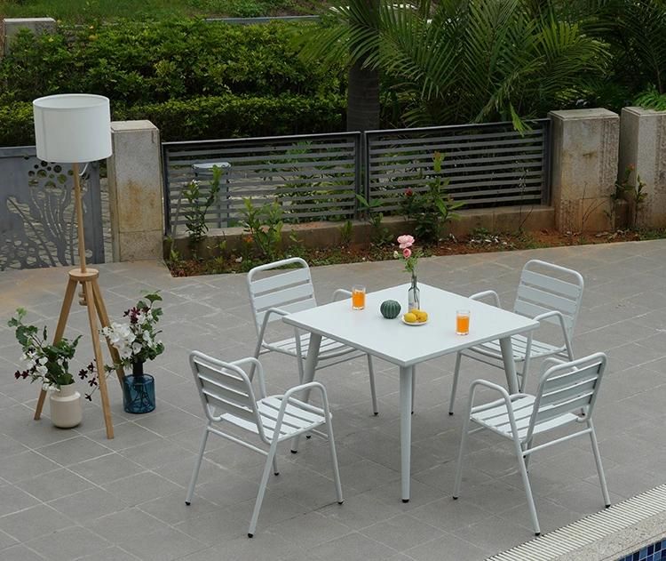 4 Seater Aluminum Square Outdoor Patio Furniture Dining Set