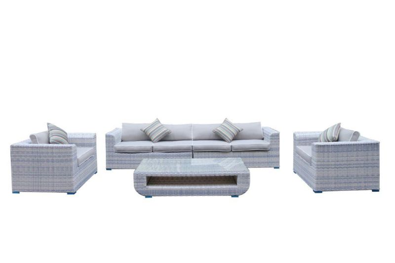 Factory Outdoor Furniture Half Round Wicker Rattan Outdoor Sofa Set