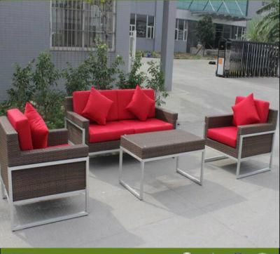 Aluminum Outdoor Rattan Furniture Sofa with Coffee Table Garden Furniture