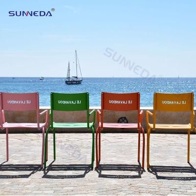 Factory Direct Sale New French Aluminum Metal Industrial Style Outdoor Chair
