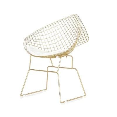 Direct Factory Modern PU Cushion Iron Outdoor Furniture Coffee Metal Garden Chair