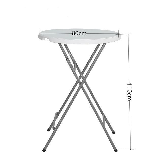 32 Inch Height Plastic Round Bar Folding Cocktail Table