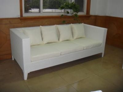 3-Seater Sofa/White Rattan Sofa/Outdoor Sofa/Wicker Sofa Couch (WF-0778)