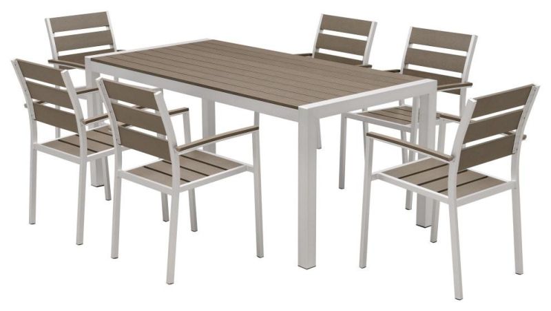 Appealing Geometric Area Rug Idea and Awesome Polywood Outdoor Furniture Plus Square Table with Potted Flower Centrepiece