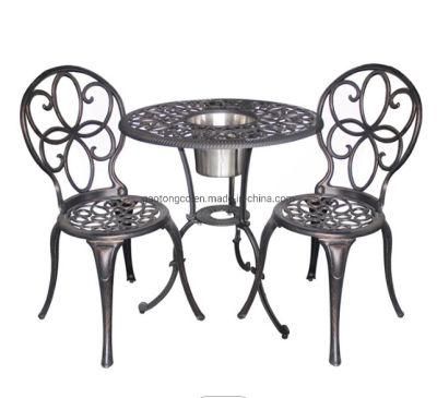 Cast Aluminum Ice Bucket Bistro Table Furniture Outdoor Garden Ice Bucket Table Set
