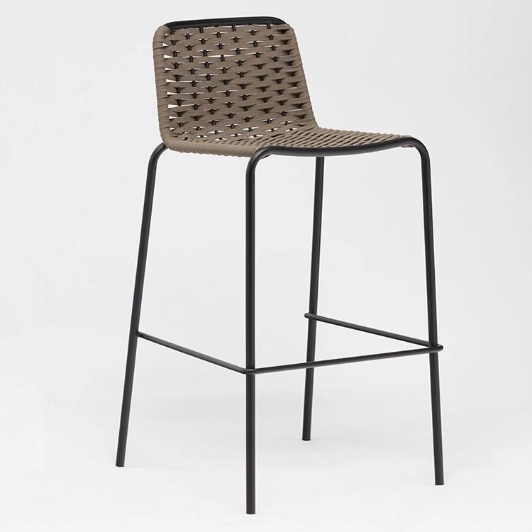 2021 Spring Steel Garden Patio PVC Rope Outdoor Chairs and Bar Stools