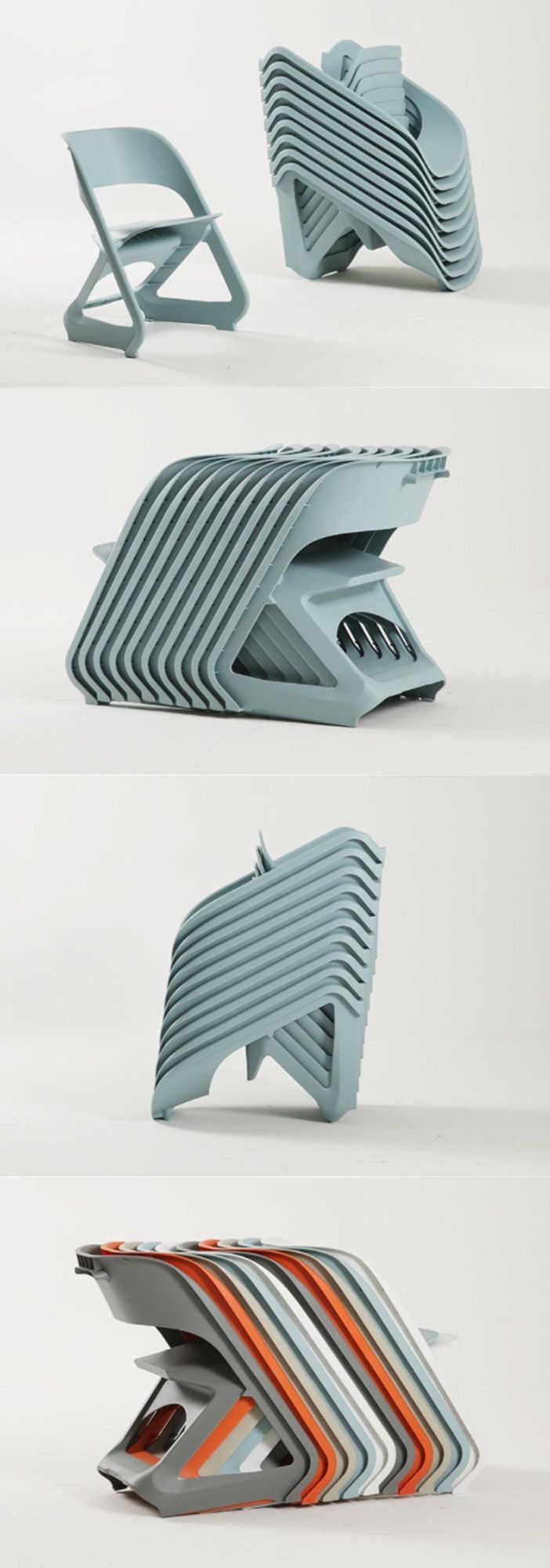 Simple Plastic Chair Stackable Meeting Back Chair Home Creative Dining Chair Exhibition Audience Chair Outdoor Chair