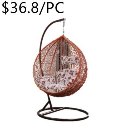Hot Design Outdoor Rattan Garden Metal Frame Hanging Swing Chair