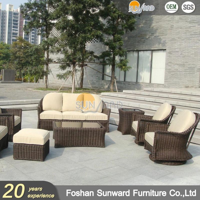 Modern Home Outdoor Luxury Rattan Hotel Resort Villa Project UV Resistance Woven PE Wicker Aluminum Sofa Furniture