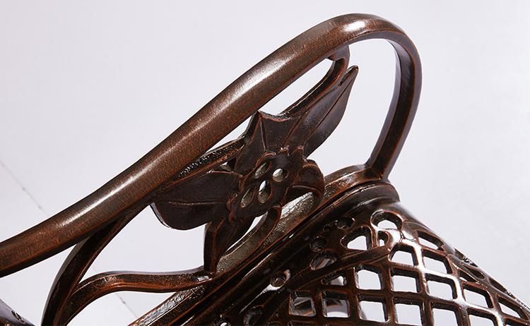 Bronzed Bench Chair Outdoor Cast Aluminum Part Bench Garden Chair