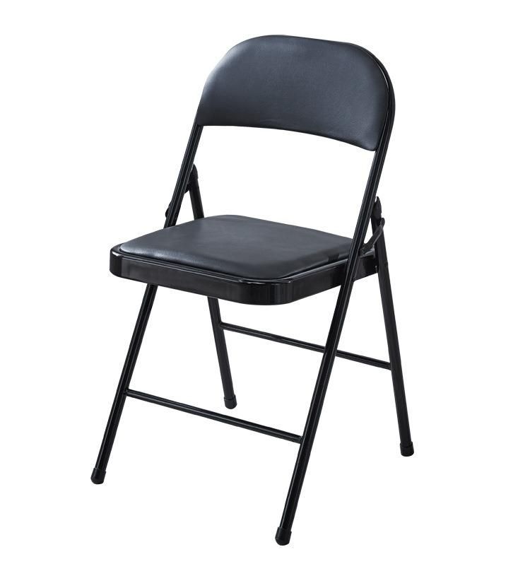 New Outside Padded Seat Metal Leg Portable Plastic Stacking Folding Chair