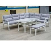 White Coated Patio Furniture Modern Design Garden Set Factory Directly Selling