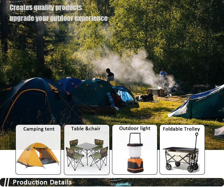 Lightweight 4 Layers Multipurpose Storage Wooden Rack Outdoor Foldable Camping Table for Picnic Barbecue