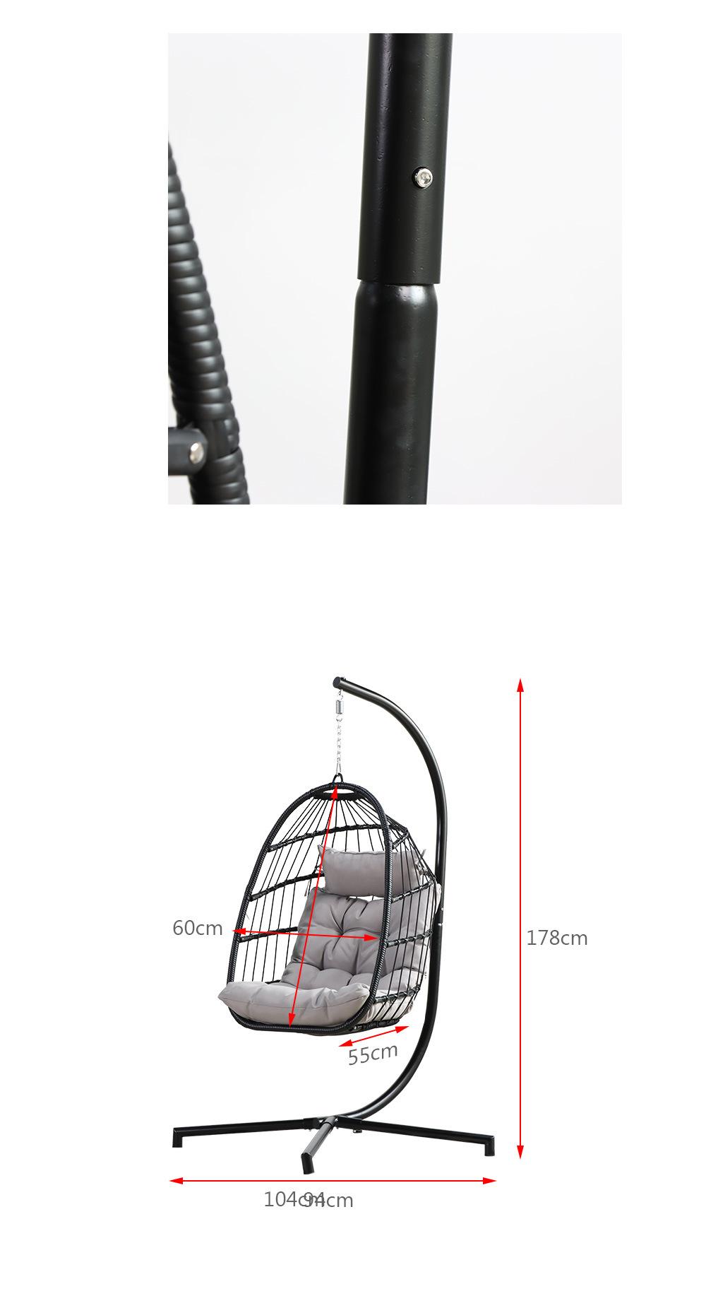 New OEM Metal Foshan Home Furniture Hotel Garden Outdoor Foldable Chair Swing