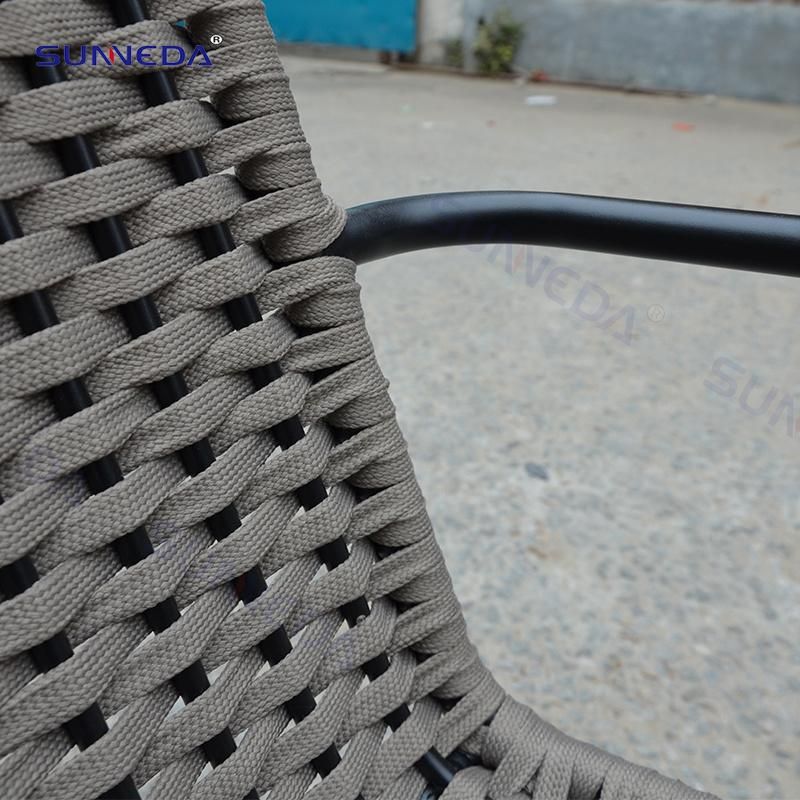 Conversation Patio Sets with Flat Rope Pure Hand Knitting Chair