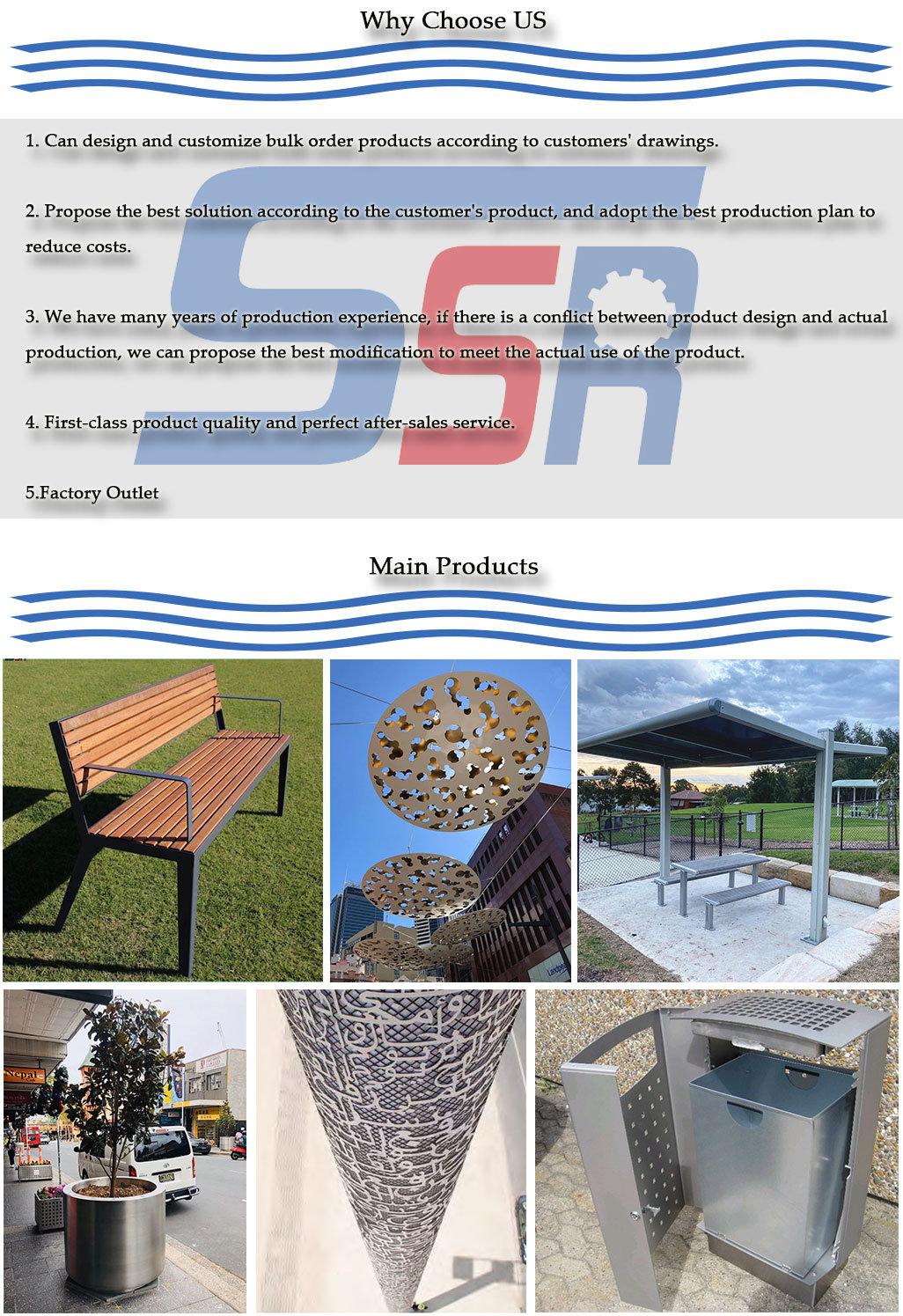 Suitable for Hospital Outdoor Metal Aluminum Park with Arm Bench