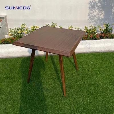 Popular Compact Space Saving Dining Table with Kd Structure, Plastic Wood Top