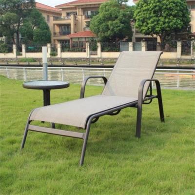 Customized Resort Hotel Pool Outdoor Beach Side Garden Sale Leisure Patio Aluminum Textliene Mesh Sunbed