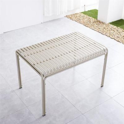 6 Person Dining Table Aluminum Slat Top Modern Design Aluminum Outdoor Dining Table Garden Furniture