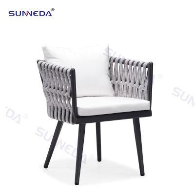 European Style Aluminium Metal Waterproof Webbing Outdoor Armchair Garden Chair