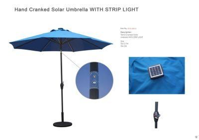 9FT LED Light Patio Parasol Outdoor Garden Umbrella Pool Solar Parasols