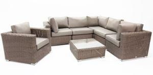 7PCS Aluminum Garden Rattan Wicker Furniture Modular Lounge Sofa Set