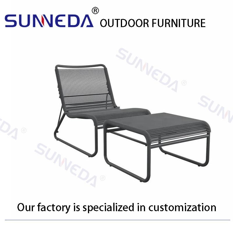 Creative Modern High Back Aluminum Frame Lounge with Waist Pillow