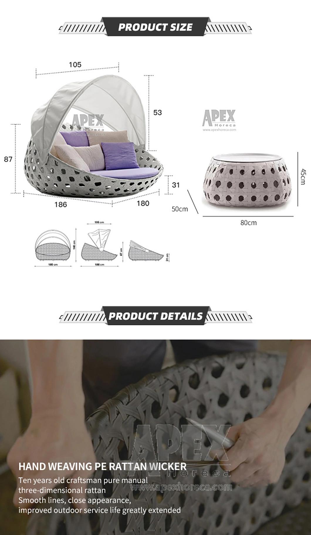 Modern Outdoor Pool Sun Protection Rattan Furniture Sofa Daybed Wholesale