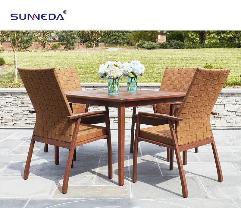 Hotel Modern Rattan Dining Chair Outdoor Garden Patio Table Sets