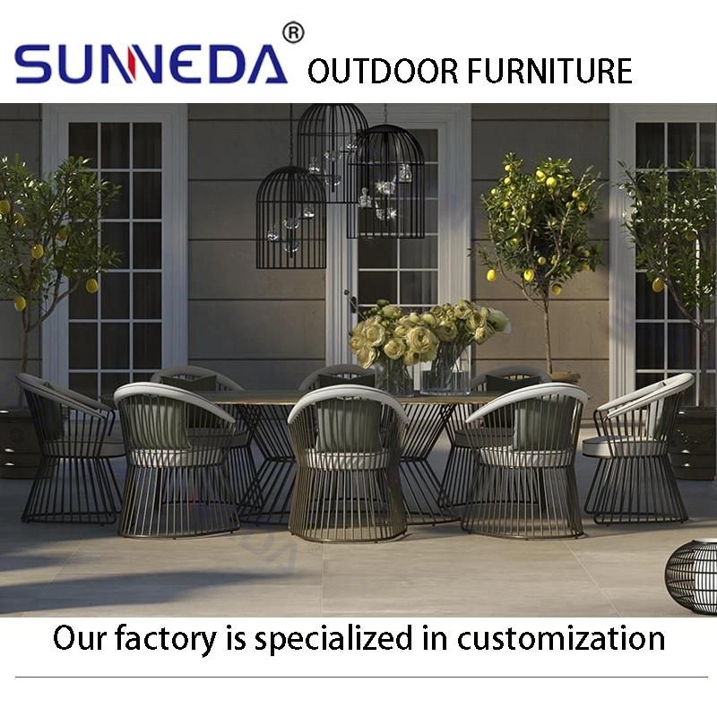 Durable Stainless Steel Frame with Plated Surface Garden Table Set