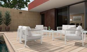 White Garden Furniture Patio Sofa Set with Aluminium Frame