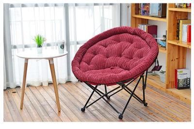 Fashion Chaise Lounge Folding Lunch Break Corduroy Moon Chair Lazy Sofa Sofa Balcony Backrest Modern