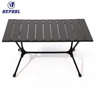 Dourable Aluminum Collapsible Roll up Folding Table with Carrying Bag Camping Side Table for Outdoor Picnic BBQ