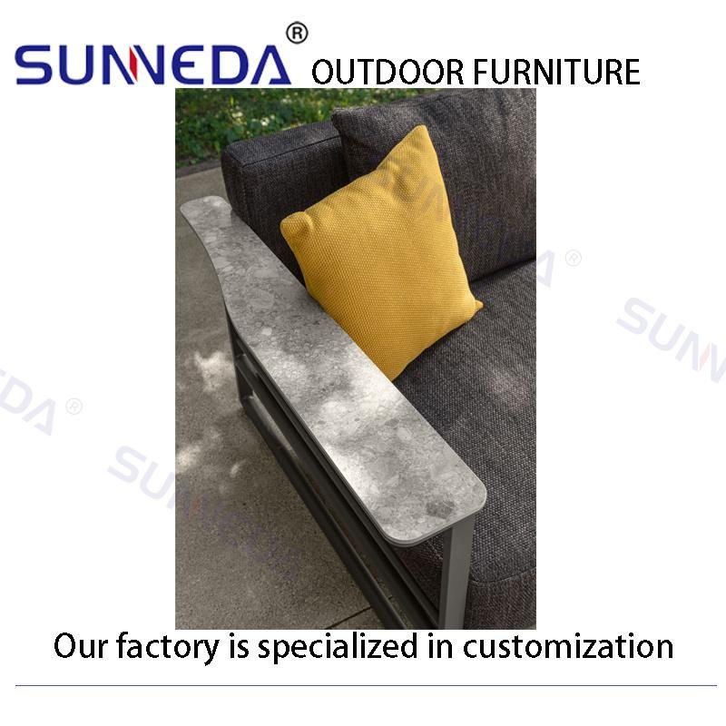 Outdoor Patio Leisure Aluminium Courtyard Comfortable Acrylic Cushion Sofa Furniture