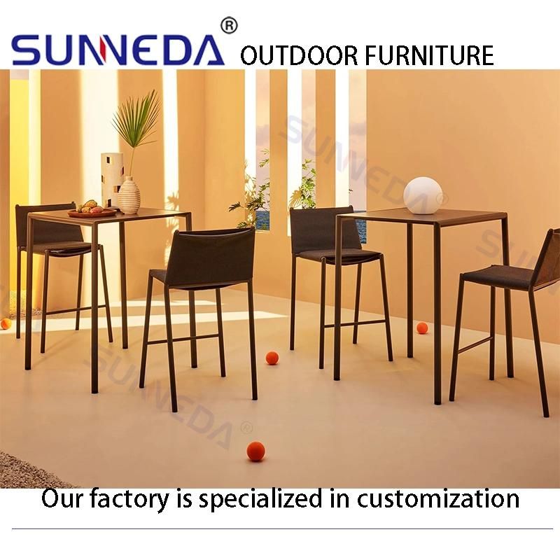 Modern Design Factory Wholesale Outdoor Furniture Weaving High Leg Bar Chair Set