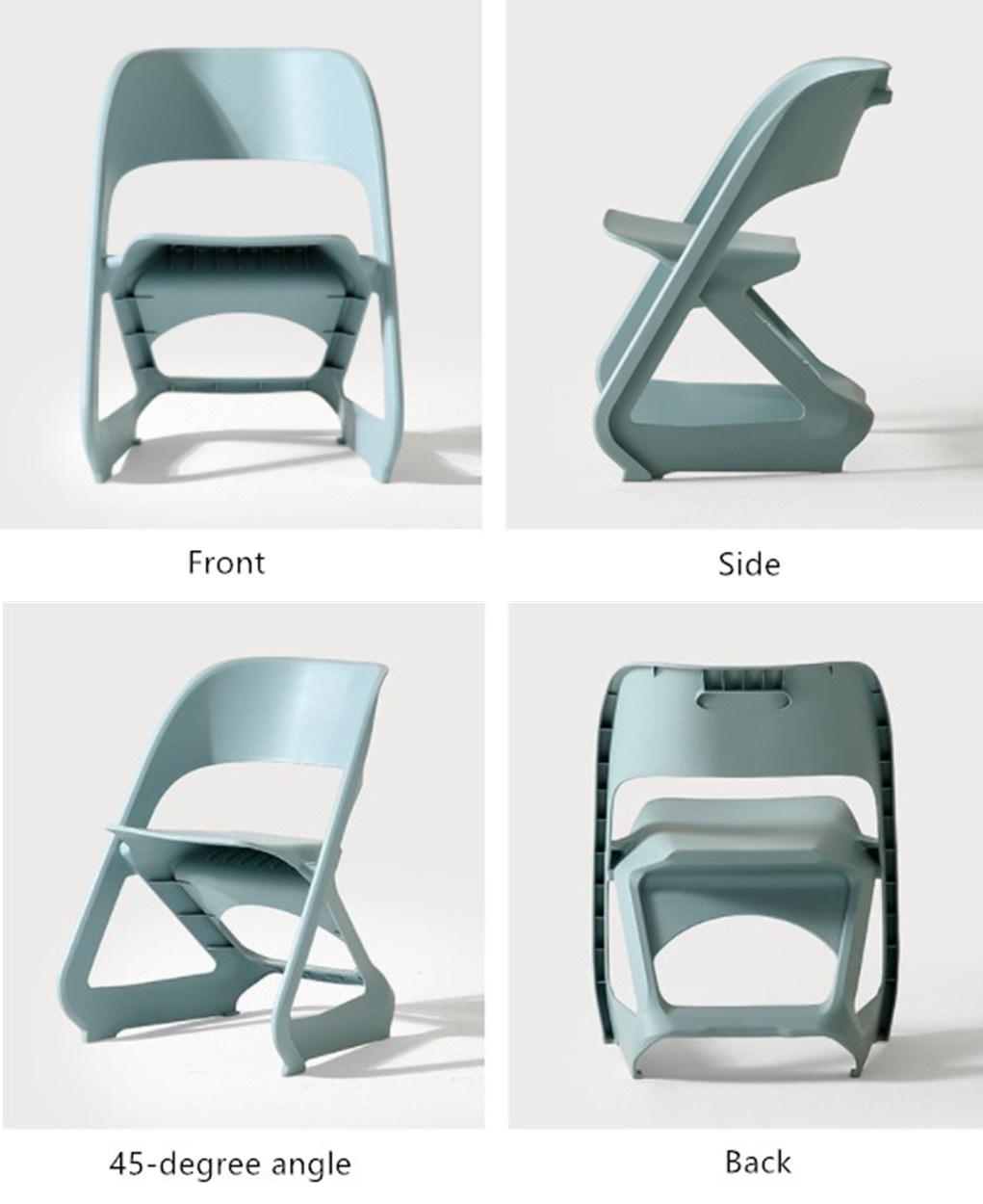 Simple Plastic Chair Stackable Meeting Back Chair Home Creative Dining Chair Exhibition Audience Chair Outdoor Chair
