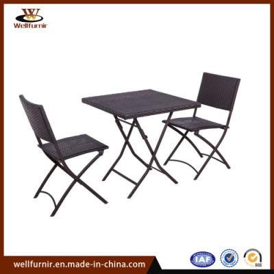 Garden Bar Furniture Rattan Wicker Folding Chair Bistro Set